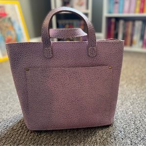 Portland Leather Goods Mini Crossbody Tote Zip Top - Lilac